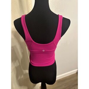 Lululemon Align Tank Magenta Pink V Neck Cropped Racerback Size 6 LW1DUDS RIPR‎